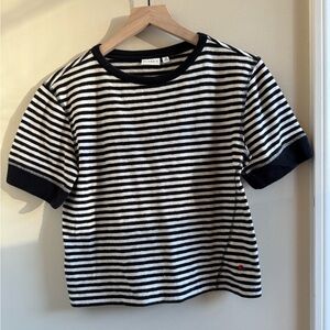 Clare V Le Bateau T small black/white stripe NWT size small retail $125